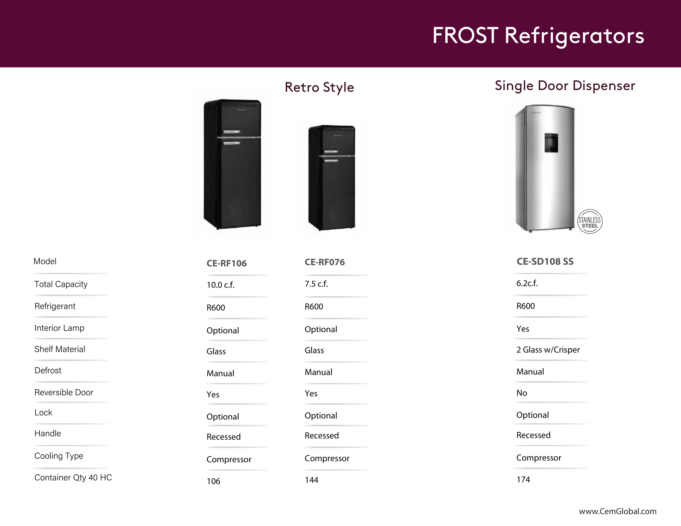 FROST Refrigerators